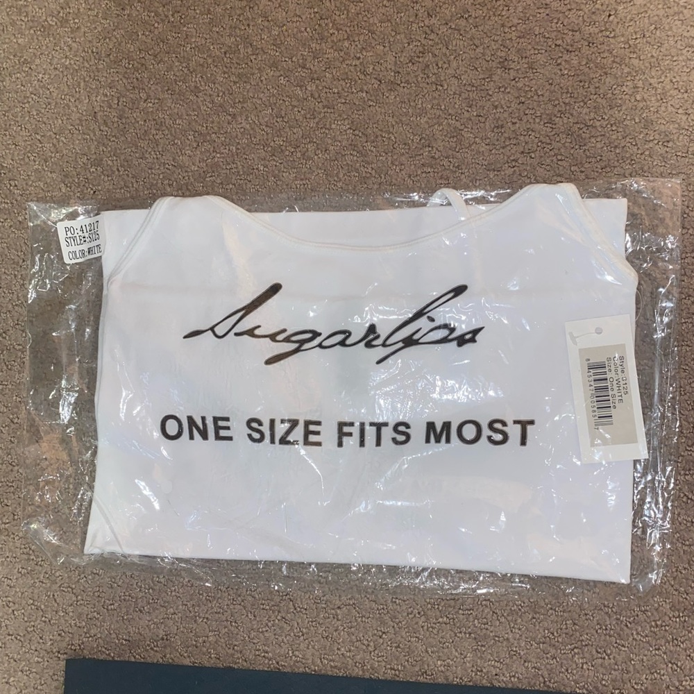 NWT Sugarlips Seamless Basic Strap Tank in White - Picture 2 of 5